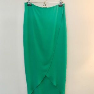 Solemio | Emerald Green Tulip Maxi Skirt  M